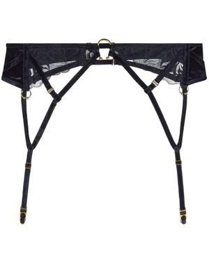 Aubade The Night Before Lace-Trim Suspender Belt - Black