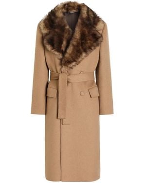 Dolce & Gabbana Double-Breasted Coat - Natural