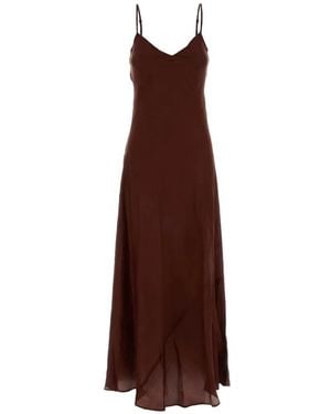 THE ROSE IBIZA Robe Cecile À Coupe Mi-Longue En Soie - Marron