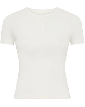 Marine Serre Logo Cotton T-Shirt - White