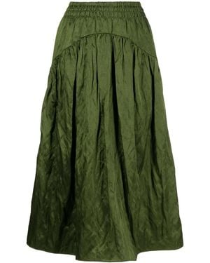 Vince Crushed A-Line Skirt - Green