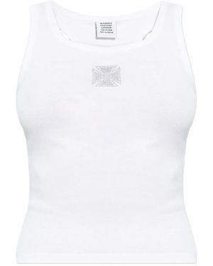 Vetements Embellished Tank Top - White