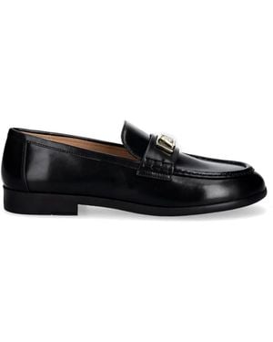 ARMANI EXCHANGE Logo-Plaque Loafers - Black
