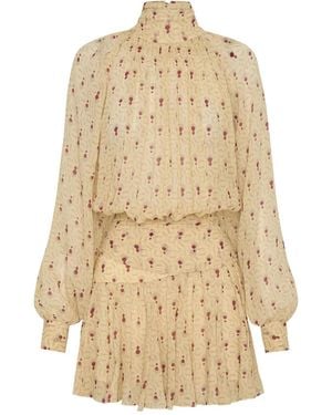 Nicholas Cecile Pleated Mini Dress - Natural