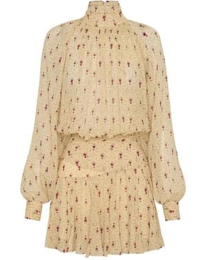 Nicholas Cecile Pleated Mini Dress - Natural