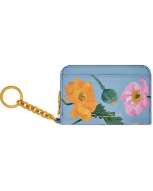 Oscar de la Renta Poppy-Printed Keychain Wallet - Blue