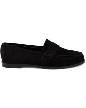 Manolo Blahnik Perrita Round-Toe Loafers - Black