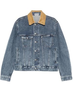 JW Anderson Corduroy-Collar Denim Jacket - Blue