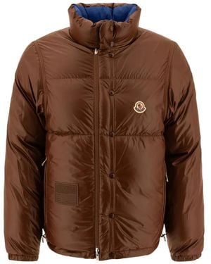 Moncler Monogram Reversible Puffer Jacket - Brown