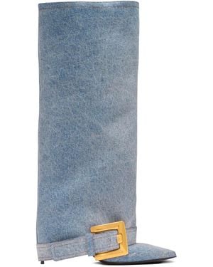 Balmain Anthem Knee-High Boots - Blue