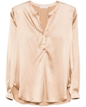 Purotatto Blusa Con Botones Y Cuello En V - Azul