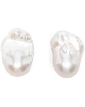 Monies Marée Geometric-Design Earrings - White