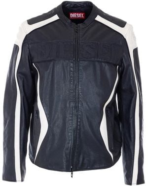 DIESEL Chaqueta Adam con cremallera y logo en relieve - Azul