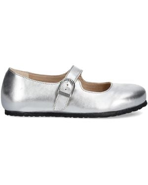 Birkenstock バックル フラットシューズ - ホワイト