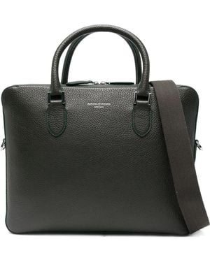 Aspinal of London Mount Street Leather Briefcase - Black