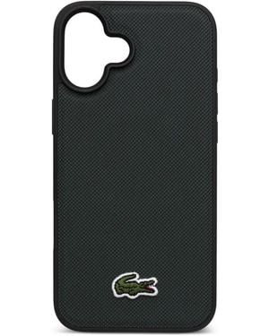 Lacoste Logo-Patch Textured Iphone 16 Case - Black