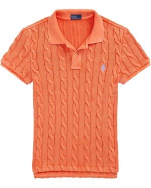 Polo Ralph Lauren ケーブルニット ポロシャツ - オレンジ