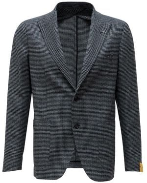 Tagliatore Houndstooth-Pattern Blazer - Black