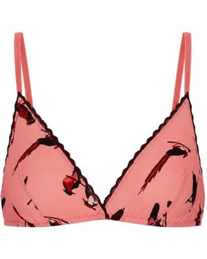 Laura Urbinati Soutien-Gorge Imprimé À Bords Festonnés - Red