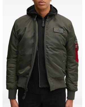 Alpha Industries Hooded Bomber Jacket - Black