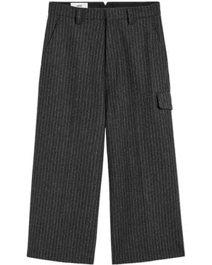 Ami Paris Military Bermuda Stripe Trousers - Grey