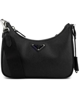 Prada Re-Edition 2005 Saffiano Leather Shoulder Bag - Black