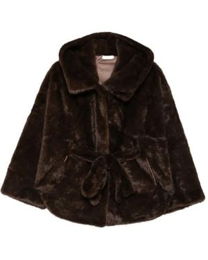 Paperlace Faux-Fur Coat - Black