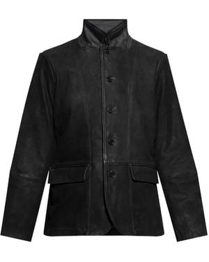 AllSaints Survey Double-Layered Suede Jacket - Black