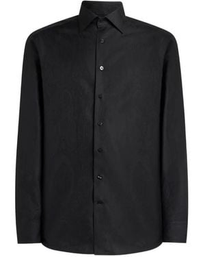 Etro Camicia Con Motivo Jacquard - Nero