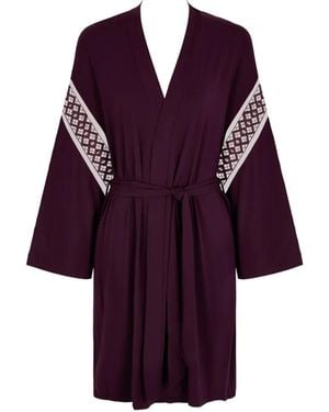 Aubade Sweet Obsession Embroidered Kimono - Purple