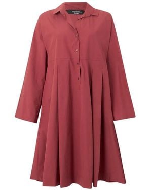 Weekend by Maxmara Pleated Long-Sleeve Dress - Red
