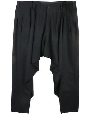 Yohji Yamamoto Drop-Crotch Wool Trousers - Grey