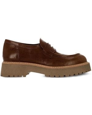 Patrizia Bonfanti Mocassins En Cuir À Plateforme - Brown