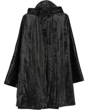 Rains Abrigo con capucha y botones - Negro