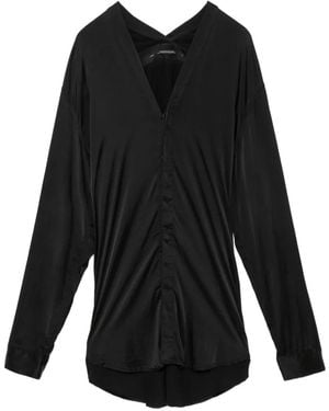 Julius Camisa Con Cuello En V - Negro