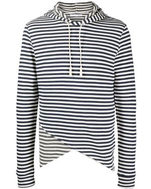 Private Stock Striped Cotton Hoodie - Blue
