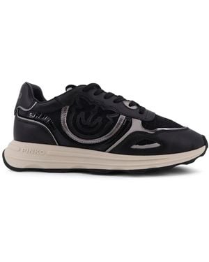 Pinko Logo-Appliqué Trainers - Black