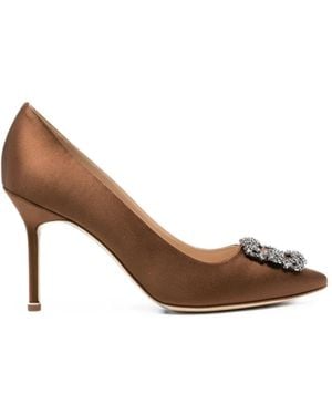 Manolo Blahnik Hangisi Heeled Pumps - Brown