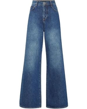 Philipp Plein Wide-Leg Jeans - Blue