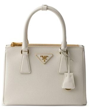 Prada Galleria Small Saffiano Leather Bag - Natural