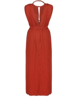Isabel Marant Joya Open-Back Braided-Detail Dress - Red