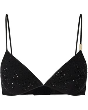 Liu Jo Tulle Top With Jewel Embroidery - Black