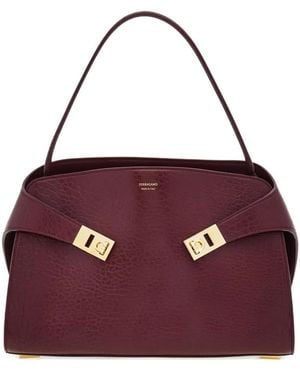 Ferragamo Borsa A Spalla Hug Media - Viola