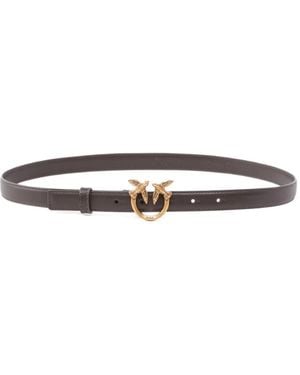 Pinko Bird-Buckle Leather Belt - White