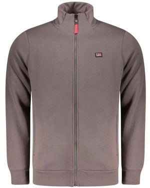 Norway 1963 Logo-Patch Zip-Up Jumper - Brown