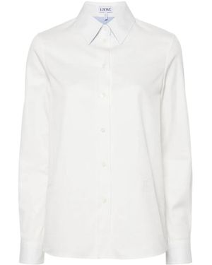Loewe Anagram-Motif Cotton Shirt - White