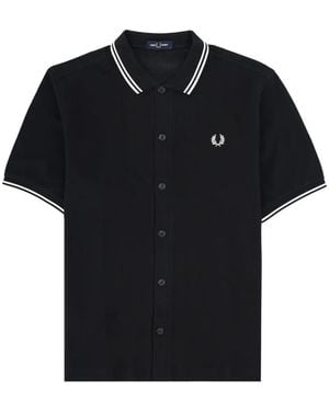 Fred Perry Polo Twin Tipped De Piqué - Negro