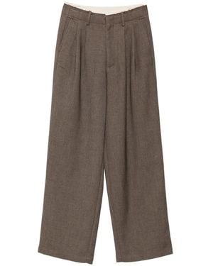 ELEH Pleated Palazzo Pants - Gray