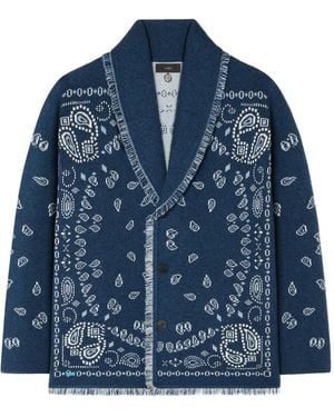 Alanui Cardigan Aus Paisley-Jacquard - Blau