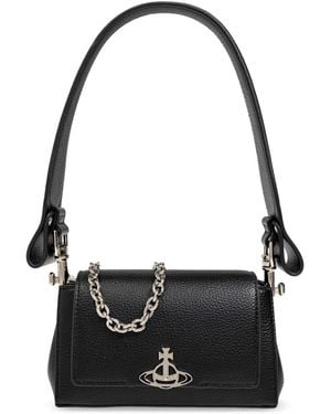 Vivienne Westwood Sac Porté Épaule À Plaque Orb - Noir